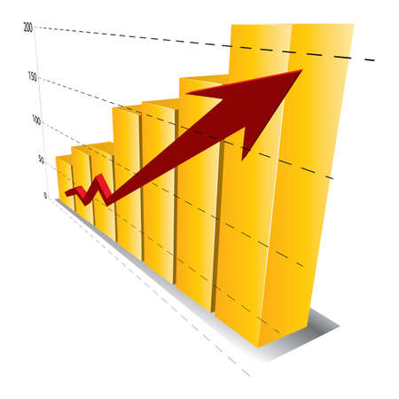 Stock and shares grow,  vector.のイラスト素材