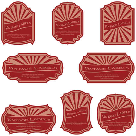 Red Vintage labels isolated on white background.のイラスト素材