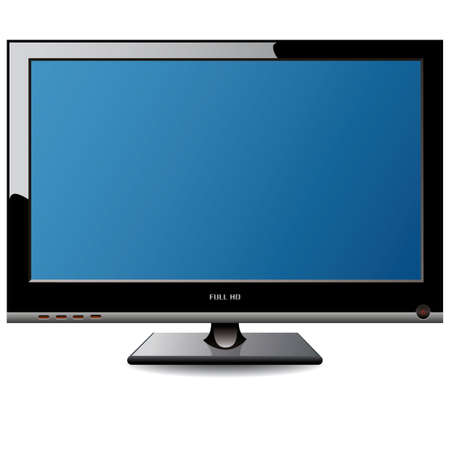 Plasma LCD TV, vector illustration, isolated on whiteのイラスト素材