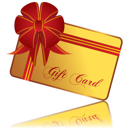 Gold gift card isolated on whiteのイラスト素材