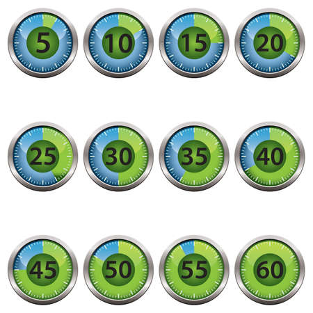 Timer with numbers displayed on white backgroundのイラスト素材