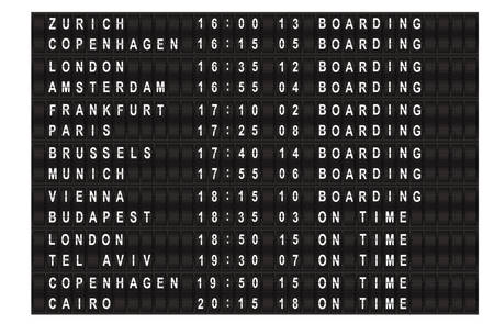 Mechanical panel timetable on black boardのイラスト素材
