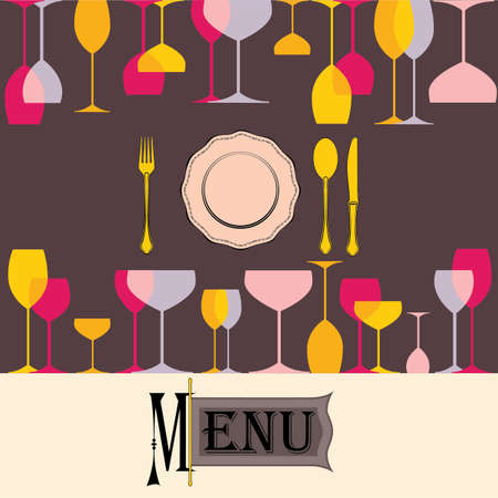 Menu vector label with glasess on backgroundのイラスト素材