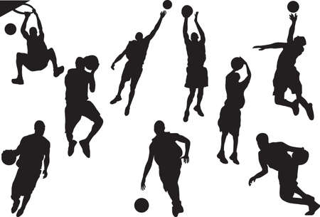 Basketball Players silhouette.のイラスト素材