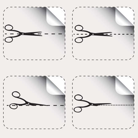 Scissors cutting on white backgroundのイラスト素材