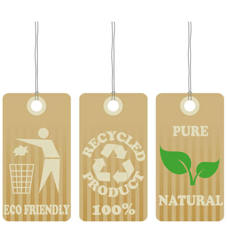 Eco friendly tags isolated on white.のイラスト素材