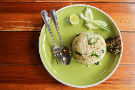 Salted Fish Fried Rice, Thai Foodの写真素材