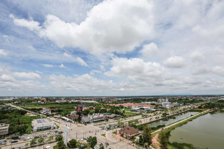 landscape of Khonkaen Thailand., Bird's eye viewの写真素材