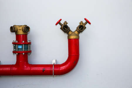 Fire hydrant Y and I shape on white backgroundの写真素材