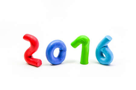 clay mold 2016 on white backgroundの写真素材