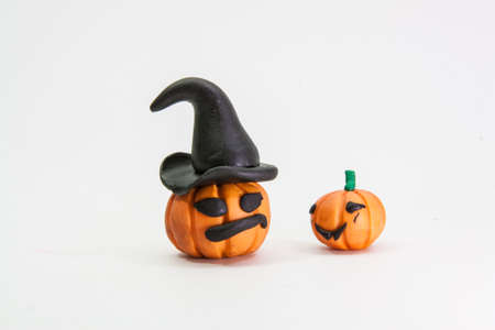 pumpkin clay., Halloween on white backgroundの写真素材