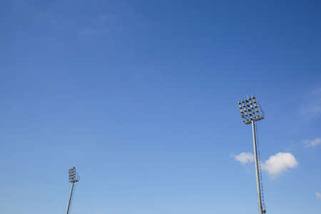 Spotlight and blue skyの写真素材