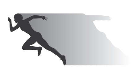 silhouette of female sprinterのイラスト素材