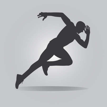 silhouette of male sprinterのイラスト素材