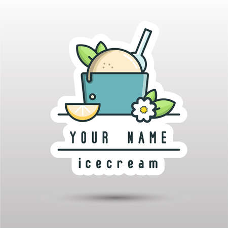 ice cream LOGO vector design 01のイラスト素材