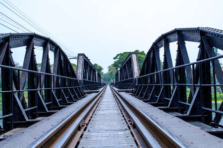 The Bridge Over the River Kwai in Kanchanaburi, Thailandの写真素材