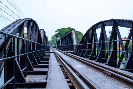The Bridge Over the River Kwai in Kanchanaburi, Thailandの写真素材