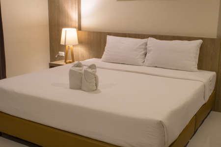 The warmth Bed in Bed roomの写真素材