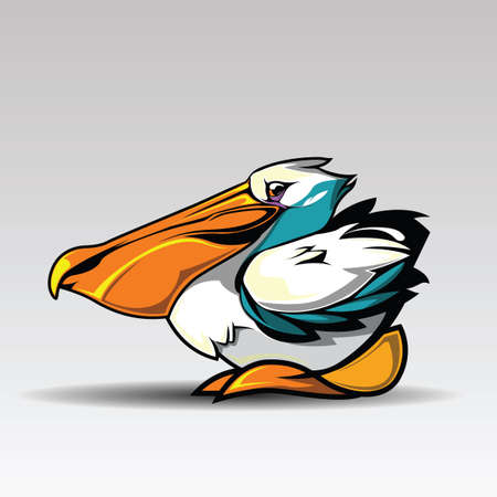 The pelican Design white background., vector.のイラスト素材