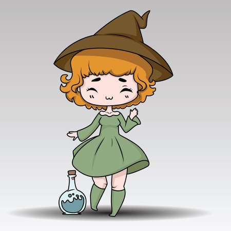 Cute witch Halloween., Halloween content.のイラスト素材