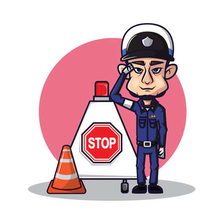 cute traffic policeのイラスト素材