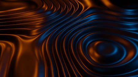 3d rendering abstract texture on blue oraeng light background., 3d illustration.