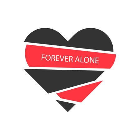 Vector illustration of a red and black heart with the words forever love.のイラスト素材