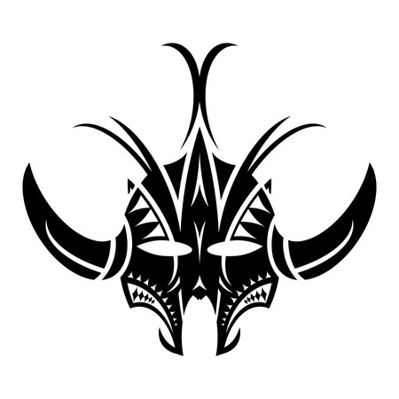 mask of viking on a white background, vector illustration, tattooのイラスト素材