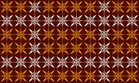 Seamless fabric pattern on a brown background.のイラスト素材