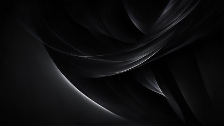 Abstract black background with smooth lines in it.の素材