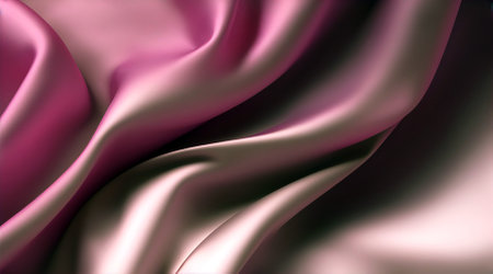 Closeup of rippled satin fabric in pink and purpleの素材