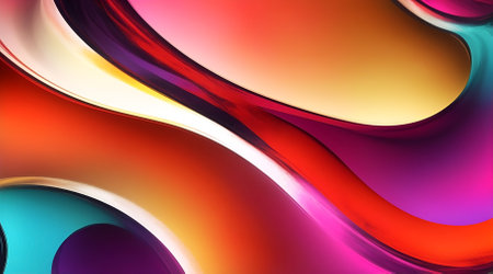 abstract colorful background with smooth lines and waves, 3d illustrationの素材