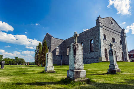 The Ruins of St. Raphael and its cemetery on a summer day.のeditorial素材