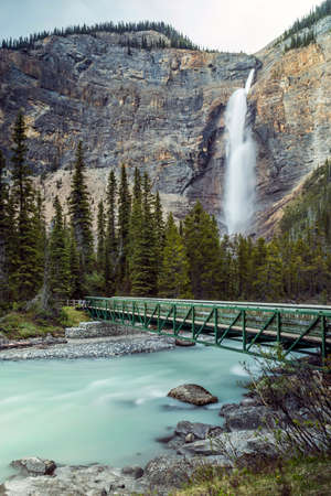 Takakkaw Falls in Yoho National Park, the 45th tallest waterfall in BC.の写真素材