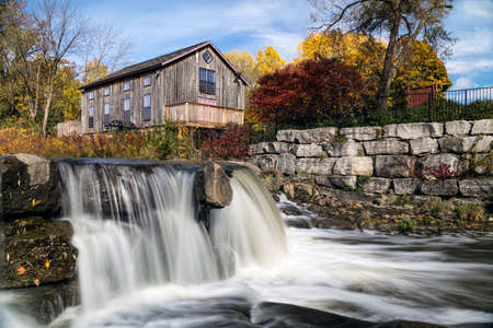 Abraham Erbs Grist Mill replica by the falls.のeditorial素材
