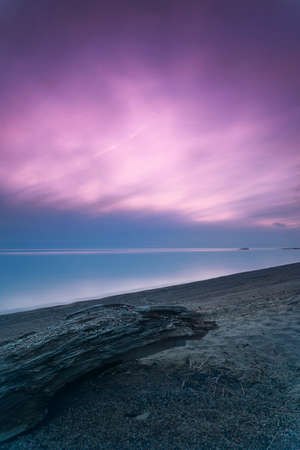 Somewhere along the shores of Lake Huron just after sunset.の写真素材