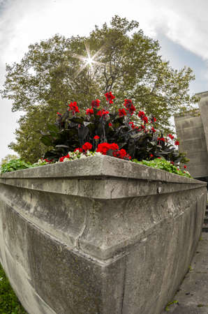 Cenment planter at Mather Park in Fort Erie.の写真素材