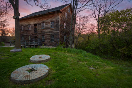 The old grist mill at Balls Falls Conservation in Jordan, Ontario.の写真素材