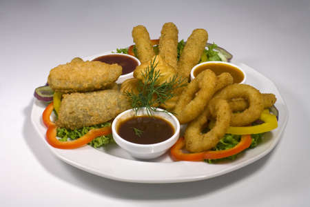 Mix French fries, onion, Potatoesの写真素材