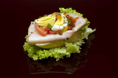 sandwich with ham, egg and cheeseの写真素材