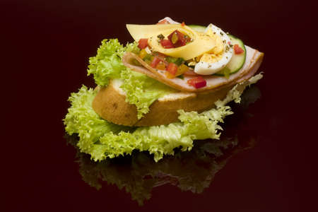 sandwich with ham, egg and cheeseの写真素材