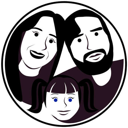 Familly vector styleのイラスト素材