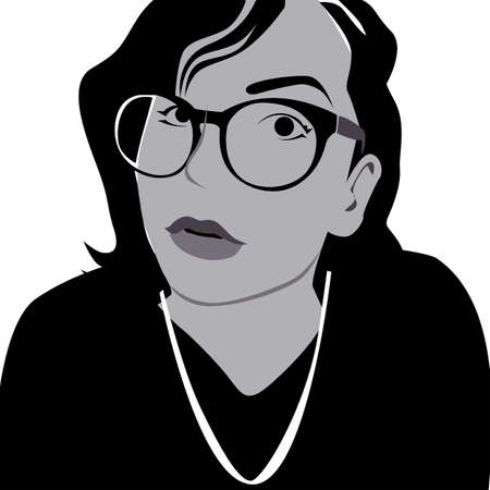 Cool vector portrait of girlのイラスト素材