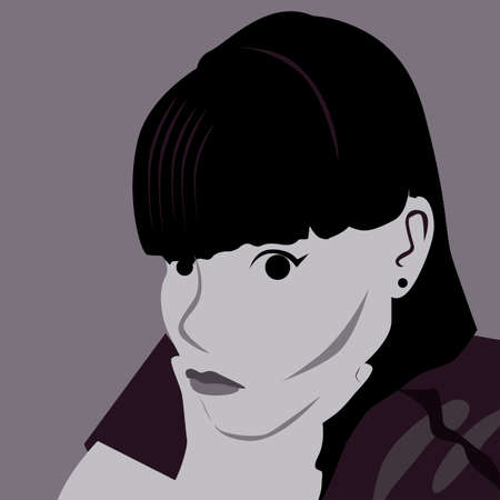 Black and white girlのイラスト素材