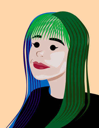 Green and blue teenagerのイラスト素材