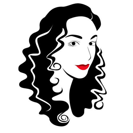 Fashion girl with red lipstickのイラスト素材