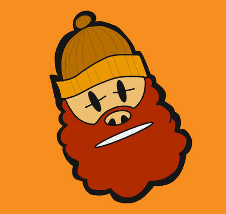 Orange mountain manのイラスト素材