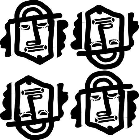 Tribal black and white textureのイラスト素材