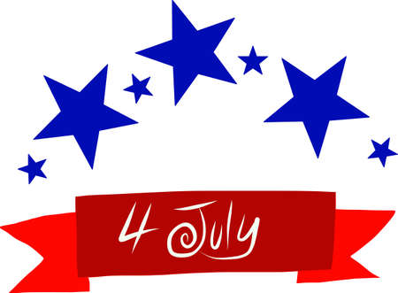 4 July text with startsの写真素材