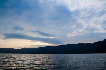 Blue sky on lake